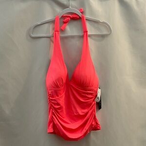 LA Blanca Tankini Swim Top Electric Orange